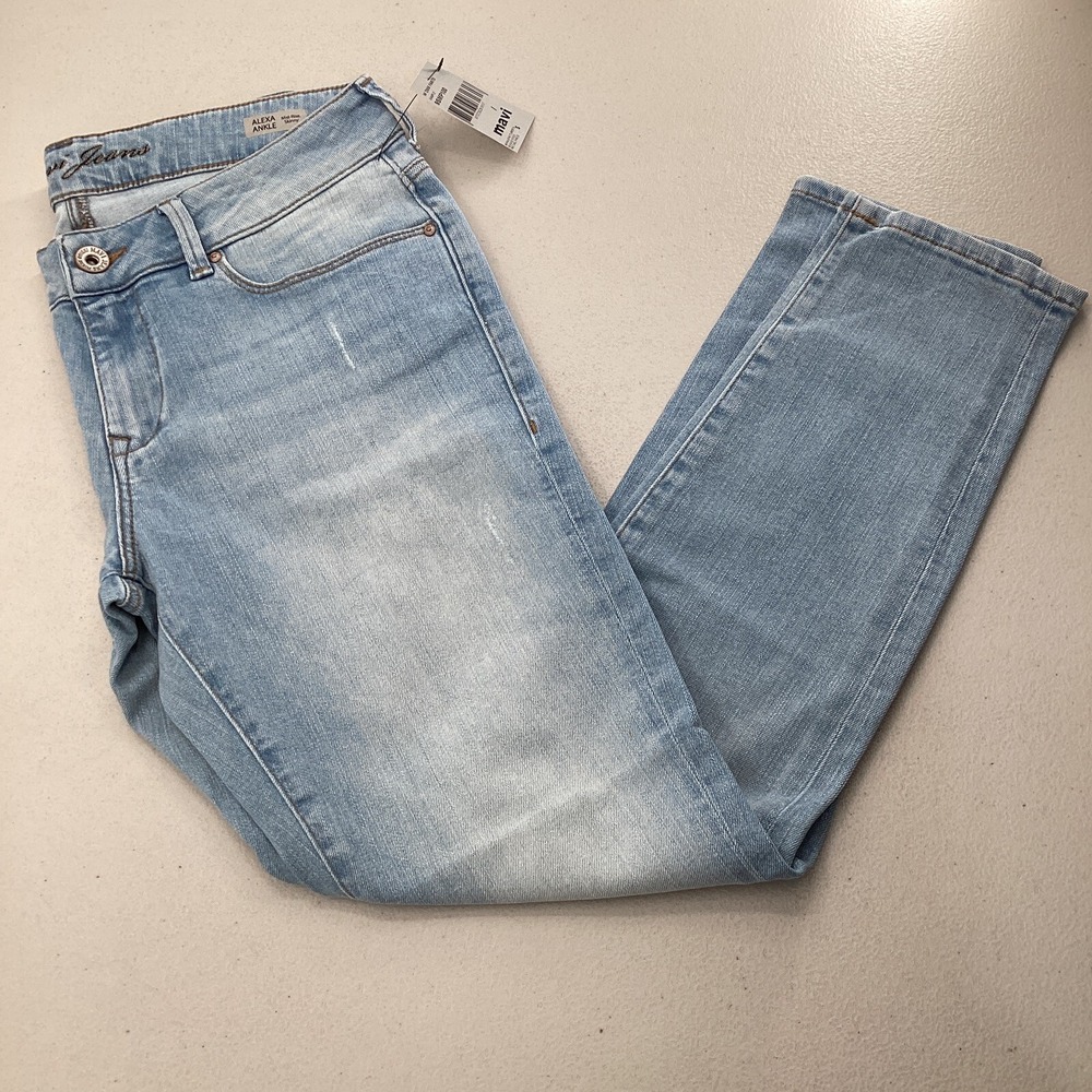 Mavi Alexa Jeans Womens 27 Light Wash‎ Mid Rise Skinny Ankle Distressed *Sample*